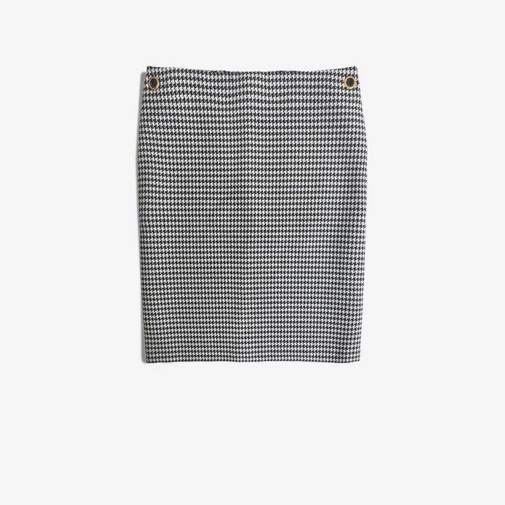 Balenciaga Black/White Houndstooth Pencil Skirt